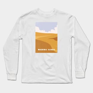 Wahiba sands. Oman Retro travel poster Long Sleeve T-Shirt